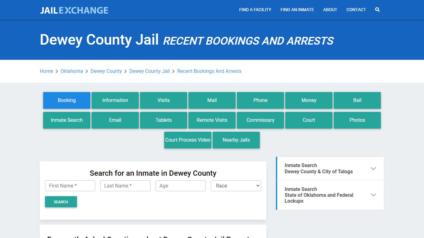 Dewey County Jail OK Recent Arrests and Bookings - Jail Exchange