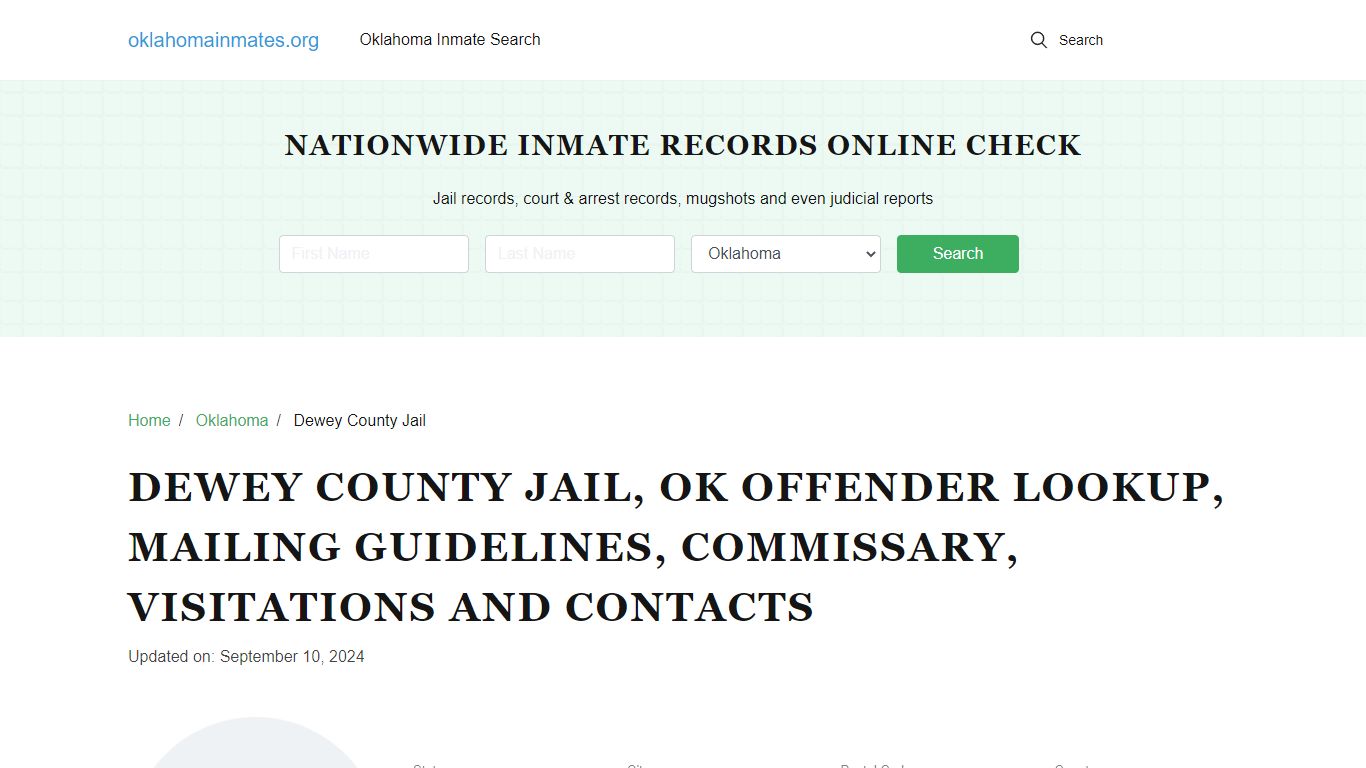 Dewey County Jail, OK: Inmate Search Options, Visitations, Contacts