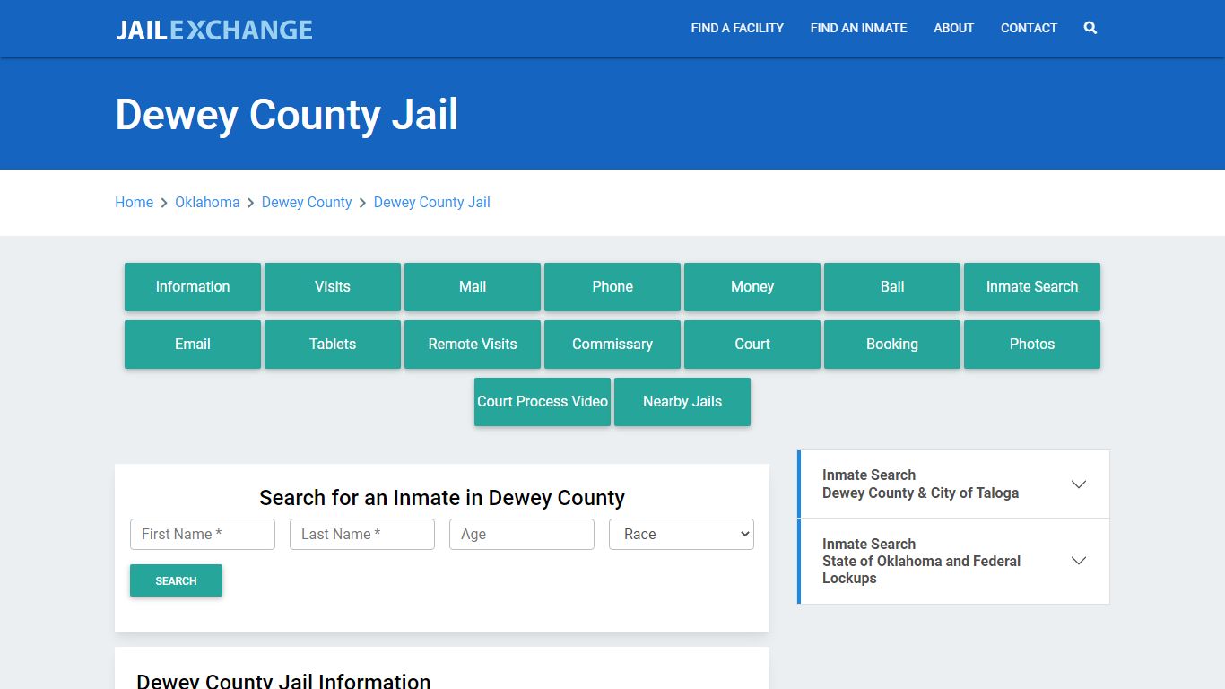 Dewey County Jail Roster Lookup, OK, Inmate Search